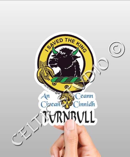 Vinyl  Turnbull Clan Badge Decal - Personalized Scottish Family Heritage Sticker