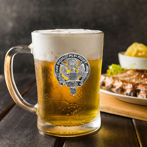 USAF Badge Glass Beer Mug