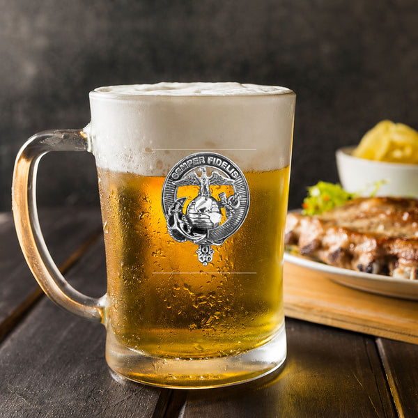 United States Marine Corps Badge Glass Beer Mug - Officially Licensed Product of the Marine Corps