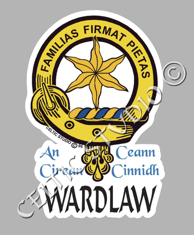 Custom Wardlaw Clan Crest Decal - Scottish Heritage Emblem Sticker for Car, Laptop, and Water Bottle