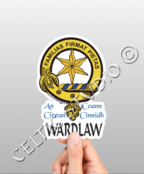 Vinyl  Wardlaw Clan Badge Decal - Personalized Scottish Family Heritage Sticker