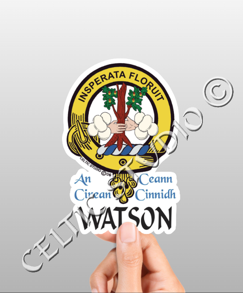 Vinyl  Watson Clan Badge Decal - Personalized Scottish Family Heritage Sticker