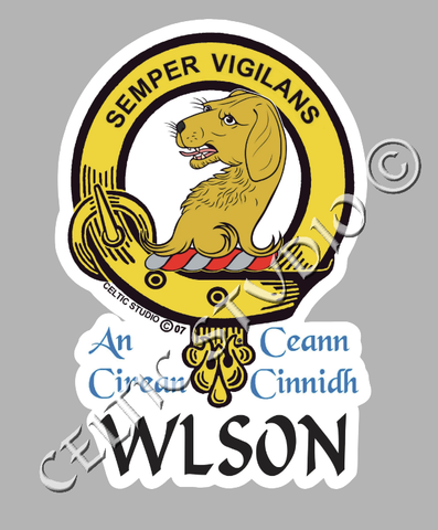 Custom Wlson Clan Crest Decal - Scottish Heritage Emblem Sticker for Car, Laptop, and Water Bottle