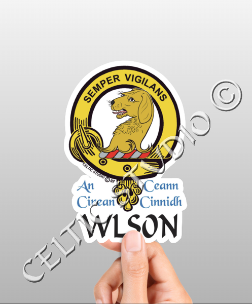 Vinyl  Wlson Clan Badge Decal - Personalized Scottish Family Heritage Sticker