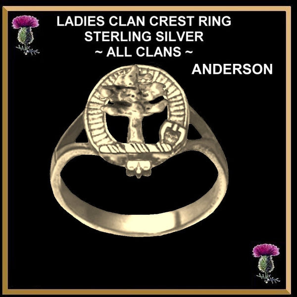 Scottish Ladies Clan Crest Ring LC200 Silver and Gold All Clans
