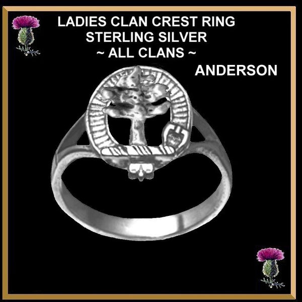 Scottish Ladies Clan Crest Ring LC200 Silver and Gold All Clans