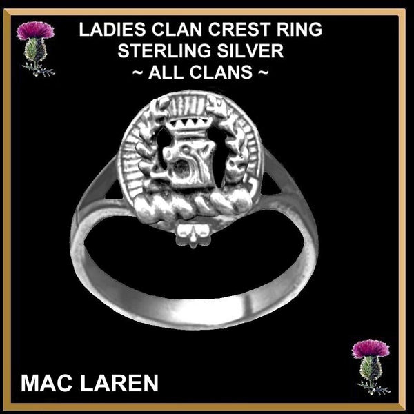 Scottish Ladies Clan Crest Ring LC200 Silver and Gold All Clans