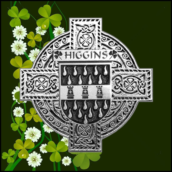 Higgins Irish Coat of Arms Celtic Cross Badge