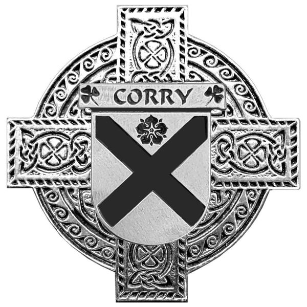 Corry Irish Coat of Arms Celtic Cross Badge