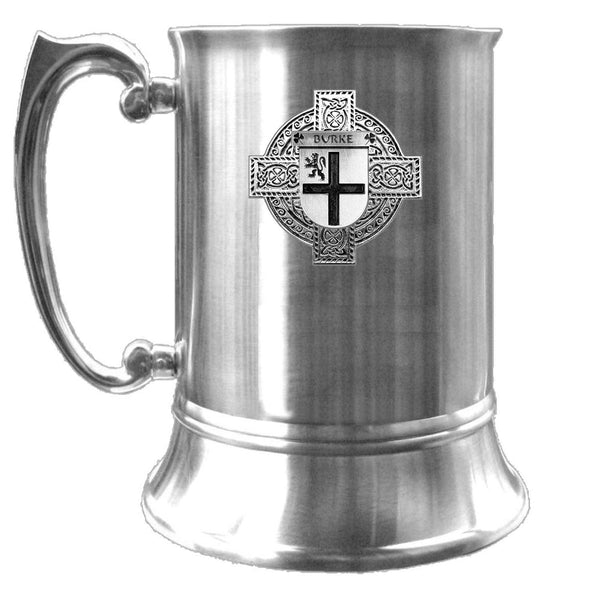 Burke Irish Coat Of Arms Badge Stainless Steel Tankard