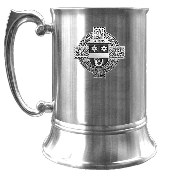 Burns Irish Coat Of Arms Badge Stainless Steel Tankard