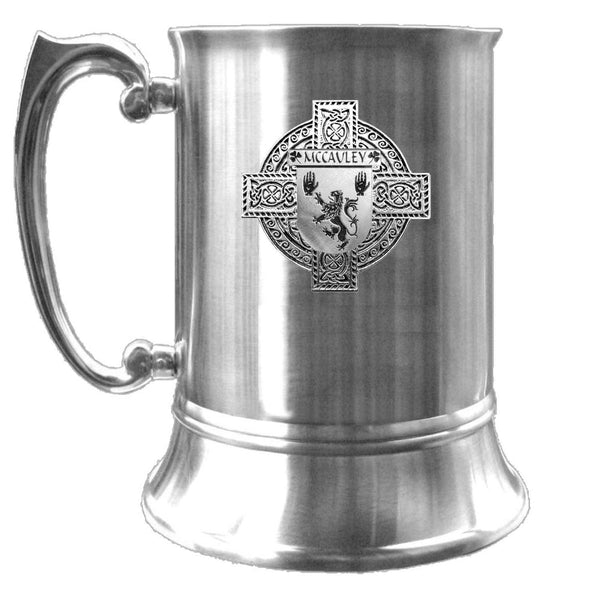 McCauley Irish Coat Of Arms Badge Stainless Steel Tankard