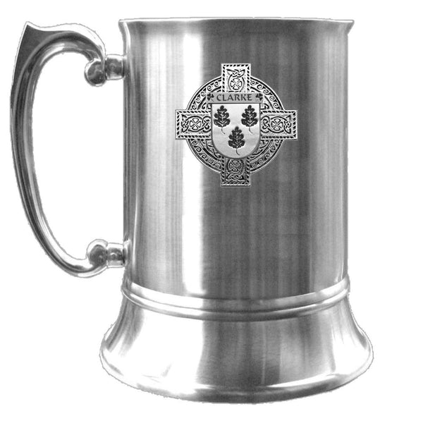 Clarke Irish Coat Of Arms Badge Stainless Steel Tankard