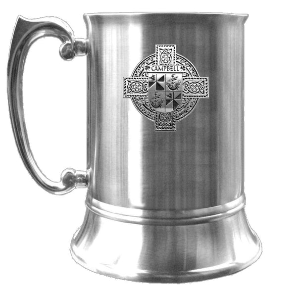 Campbell Irish Coat Of Arms Badge Stainless Steel Tankard