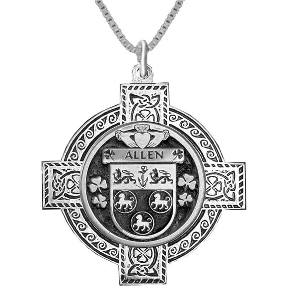 Allen Irish Coat of Arms Celtic Cross Pendant ~ IP04
