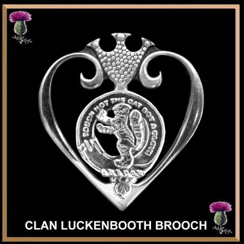 Clan Chattan Crest Luckenbooth Brooch, Scottish Pin - Sterling Silver