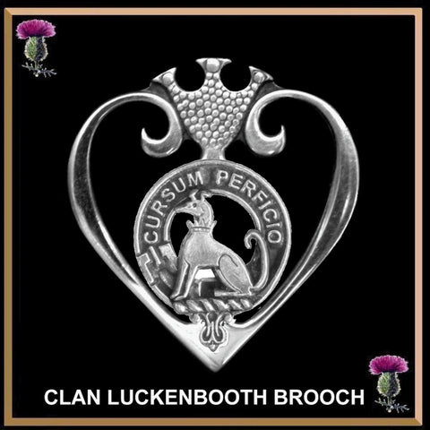 Hunter Clan Crest Luckenbooth Brooch, Scottish Pin - Sterling Silver