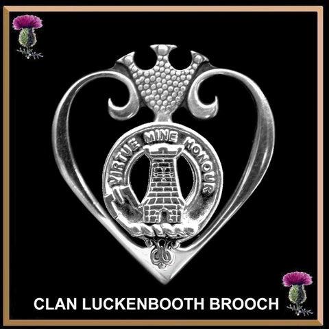 MacLean Clan Crest Luckenbooth Brooch, Scottish Pin - Sterling Silver