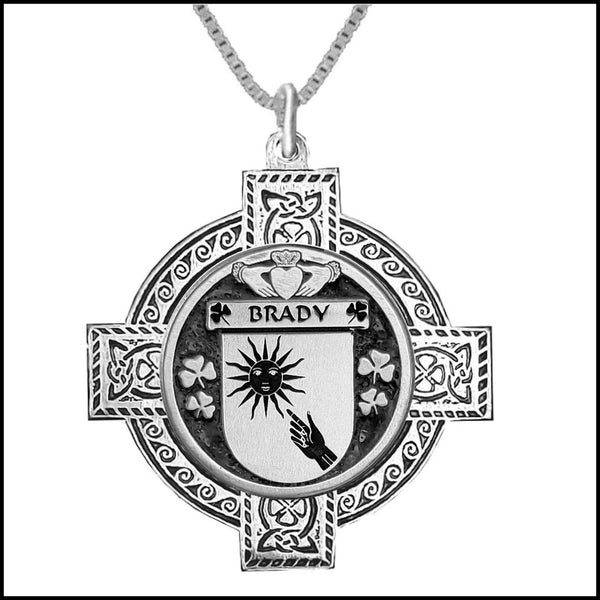 Brady Irish Coat of Arms Celtic Cross Pendant ~ IP04 