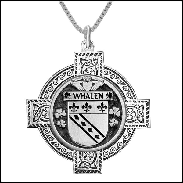 Whalen Irish Coat of Arms Celtic Cross Pendant ~ IP04 