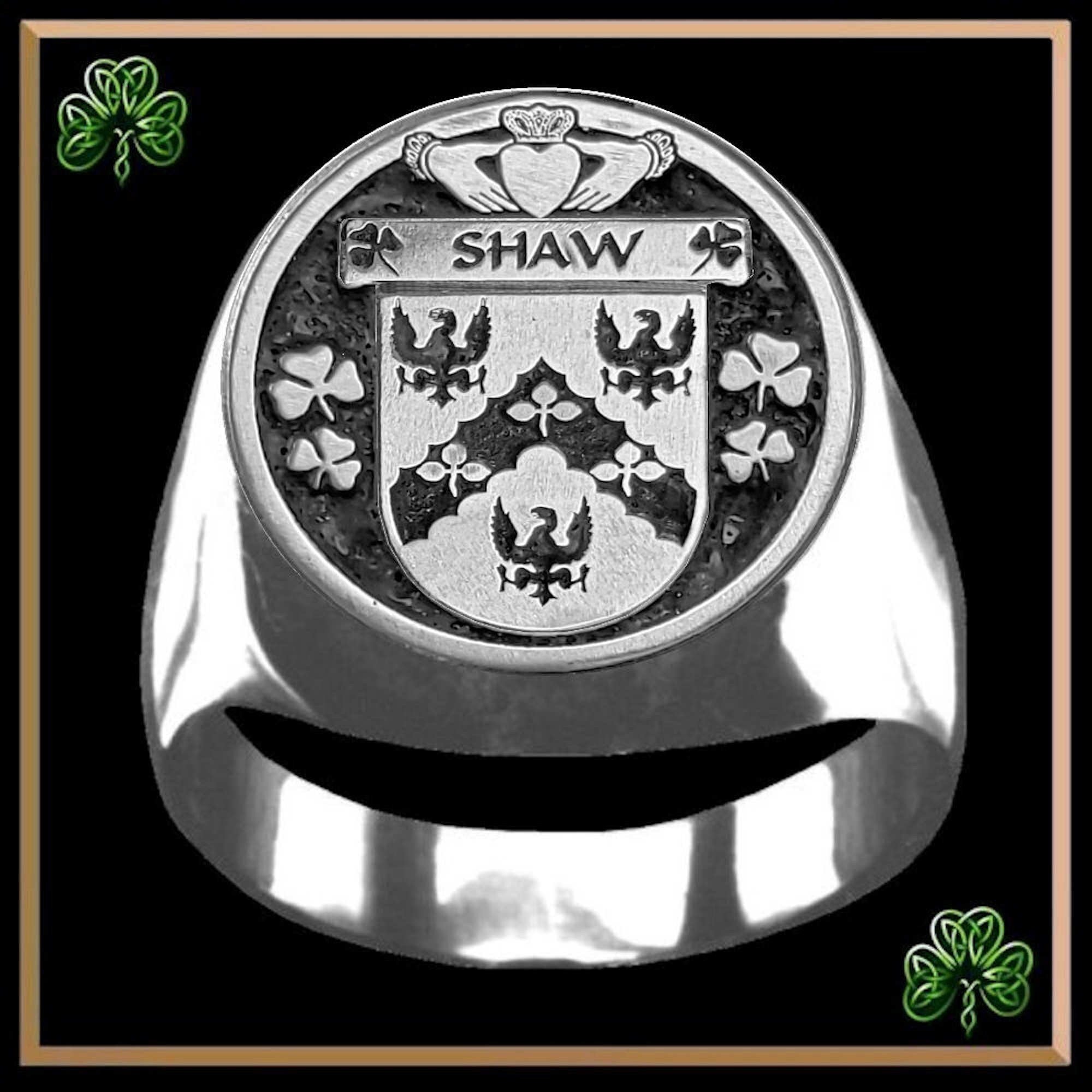 Shaw Irish Coat of Arms Gents Ring IC100
