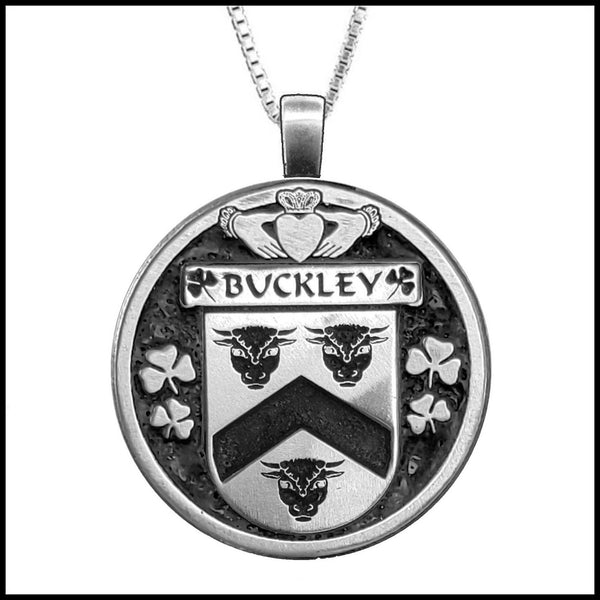 Buckley Irish Coat of Arms Disk Pendant, Irish