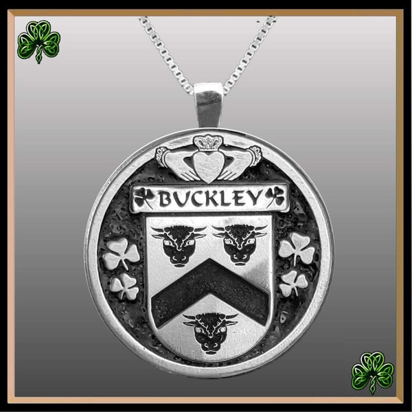 Buckley Irish Coat of Arms Disk Pendant, Irish