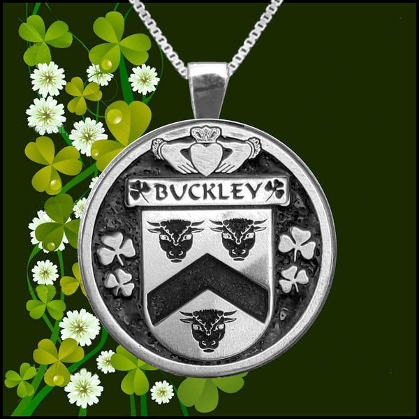 Buckley Irish Coat of Arms Disk Pendant, Irish