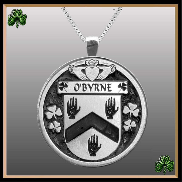 O'Byrne Irish Coat of Arms Disk Pendant, Irish