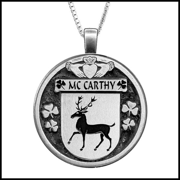 McCarthy Irish Coat of Arms Disk Pendant, Irish