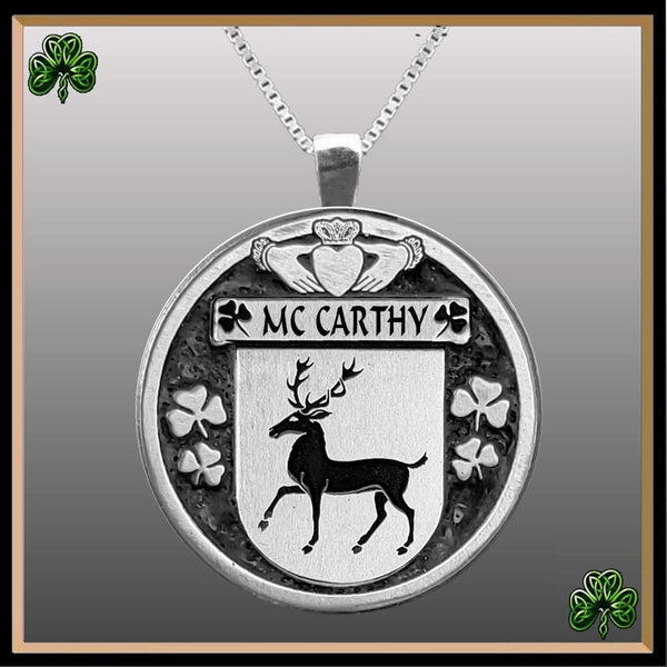 McCarthy Irish Coat of Arms Disk Pendant, Irish