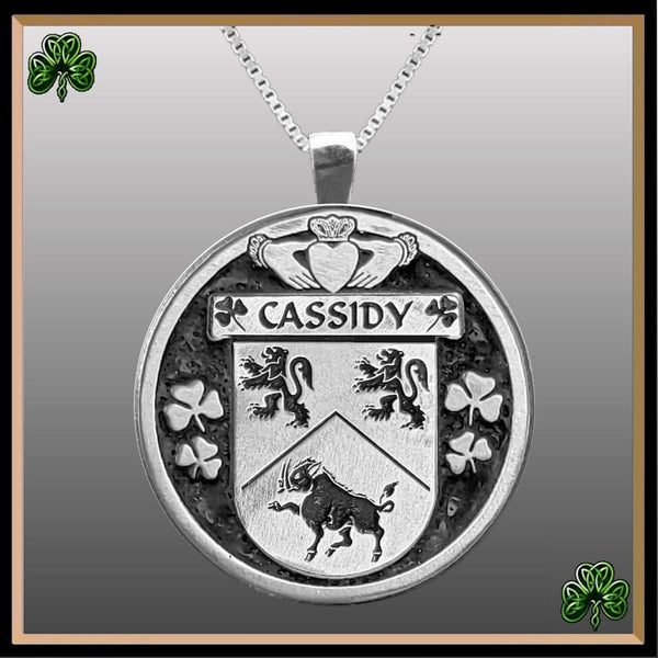 Cassidy Irish Coat of Arms Disk Pendant, Irish