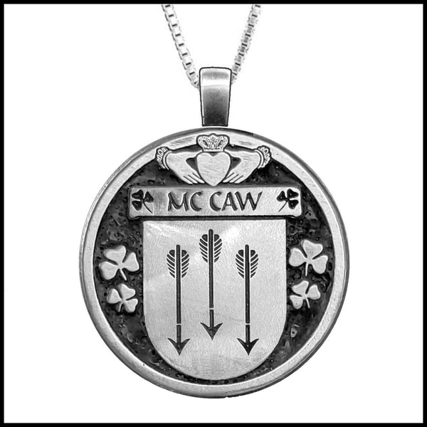 McCaw Irish Coat of Arms Disk Pendant, Irish