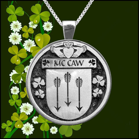 McCaw Irish Coat of Arms Disk Pendant, Irish