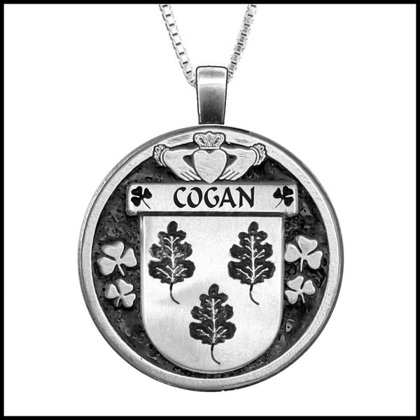 Cogan Irish Coat of Arms Disk Pendant, Irish