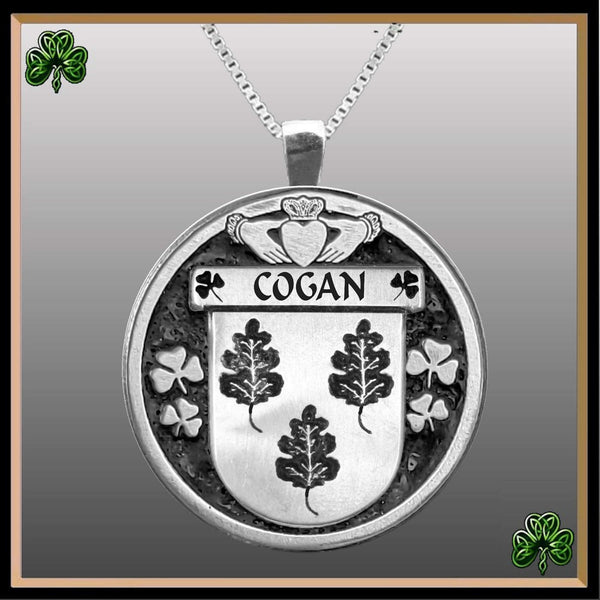 Cogan Irish Coat of Arms Disk Pendant, Irish