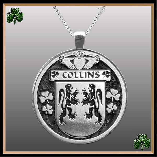 Collins Irish Coat of Arms Disk Pendant, Irish