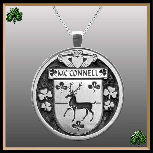 McConnell Irish Coat of Arms Disk Pendant, Irish