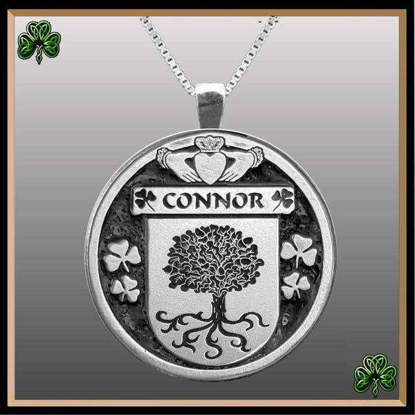 Connor Irish Coat of Arms Disk Pendant, Irish