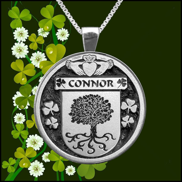 Connor Irish Coat of Arms Disk Pendant, Irish