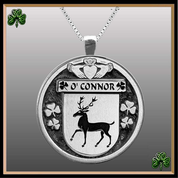 O'Connor Corcomroe Irish Coat of Arms Disk Pendant, Irish