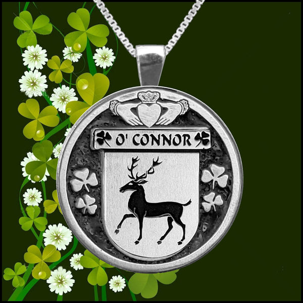 O'Connor Corcomroe Irish Coat of Arms Disk Pendant, Irish