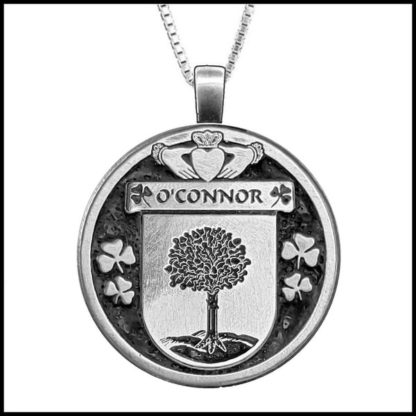 O'Connor Offlay Irish Coat of Arms Disk Pendant, Irish