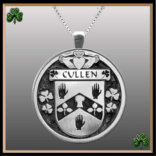 Cullen Irish Coat of Arms Disk Pendant, Irish