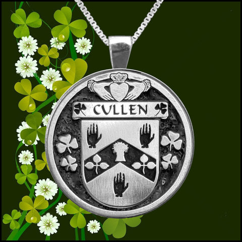 Cullen Irish Coat of Arms Disk Pendant, Irish