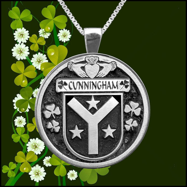 Cunningham Irish Coat of Arms Disk Pendant, Irish