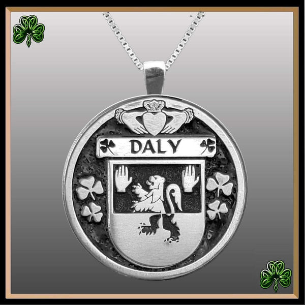 Daly Irish Coat of Arms Disk Pendant, Irish