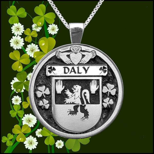 Daly Irish Coat of Arms Disk Pendant, Irish