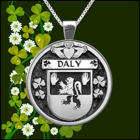 Daly Irish Coat of Arms Disk Pendant, Irish