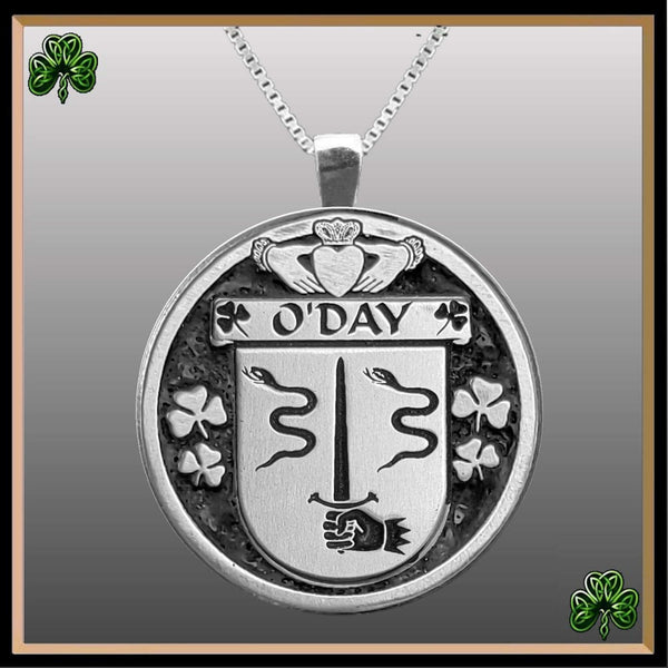 O'Day Irish Coat of Arms Disk Pendant, Irish